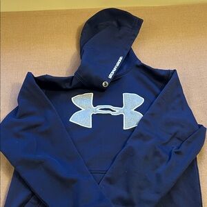 Under Armour Navy Hoodie with Silver Logo